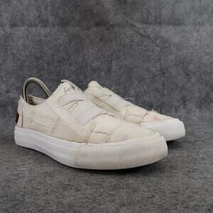 Blowfish Shoes Womens 6 Sneakers Casual Slip On Marley Distressed Canvas White